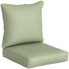 Patio Chair Cushions, Thick Deep Seat Outdoor Seat Cushion with Back Cushion, Light Green