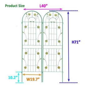 Metal Garden Trellis For Climbing Plants, Outdoor Flower Stand - Green (Color: Green)