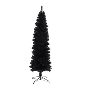 7.5 Ft. Black Slender Artificial Christmas Tree Including Collapsible Metal Stand (Color: Black)