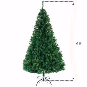 Green 6ft, 1050 Branches, PVC Material Christmas Tree (Color: Green)